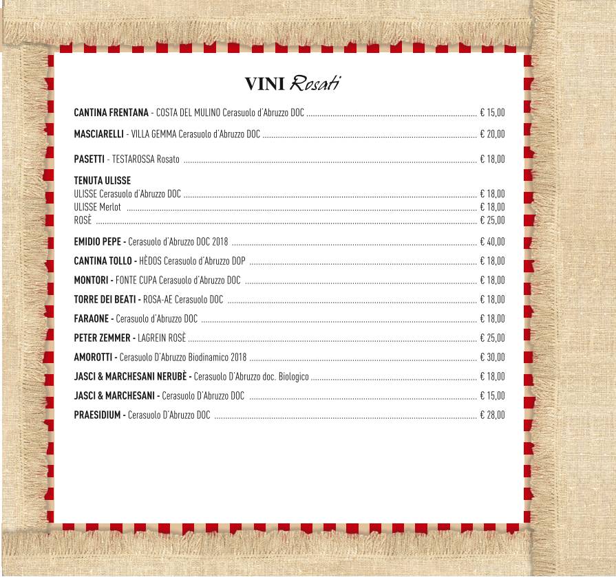 Menu di Pizzeria il Coccodrillo 
