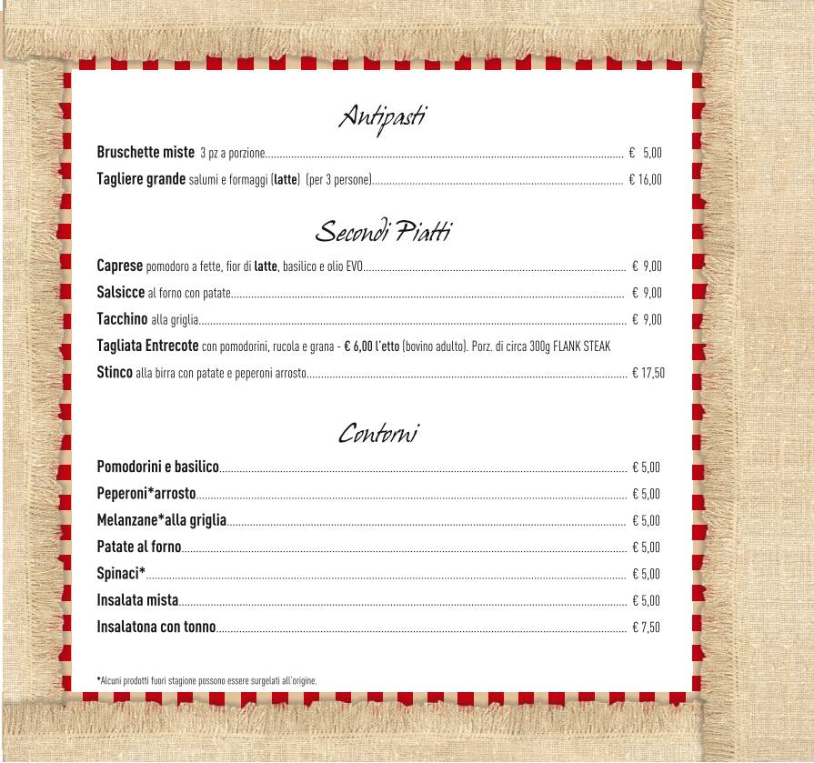 Menu di Pizzeria il Coccodrillo 