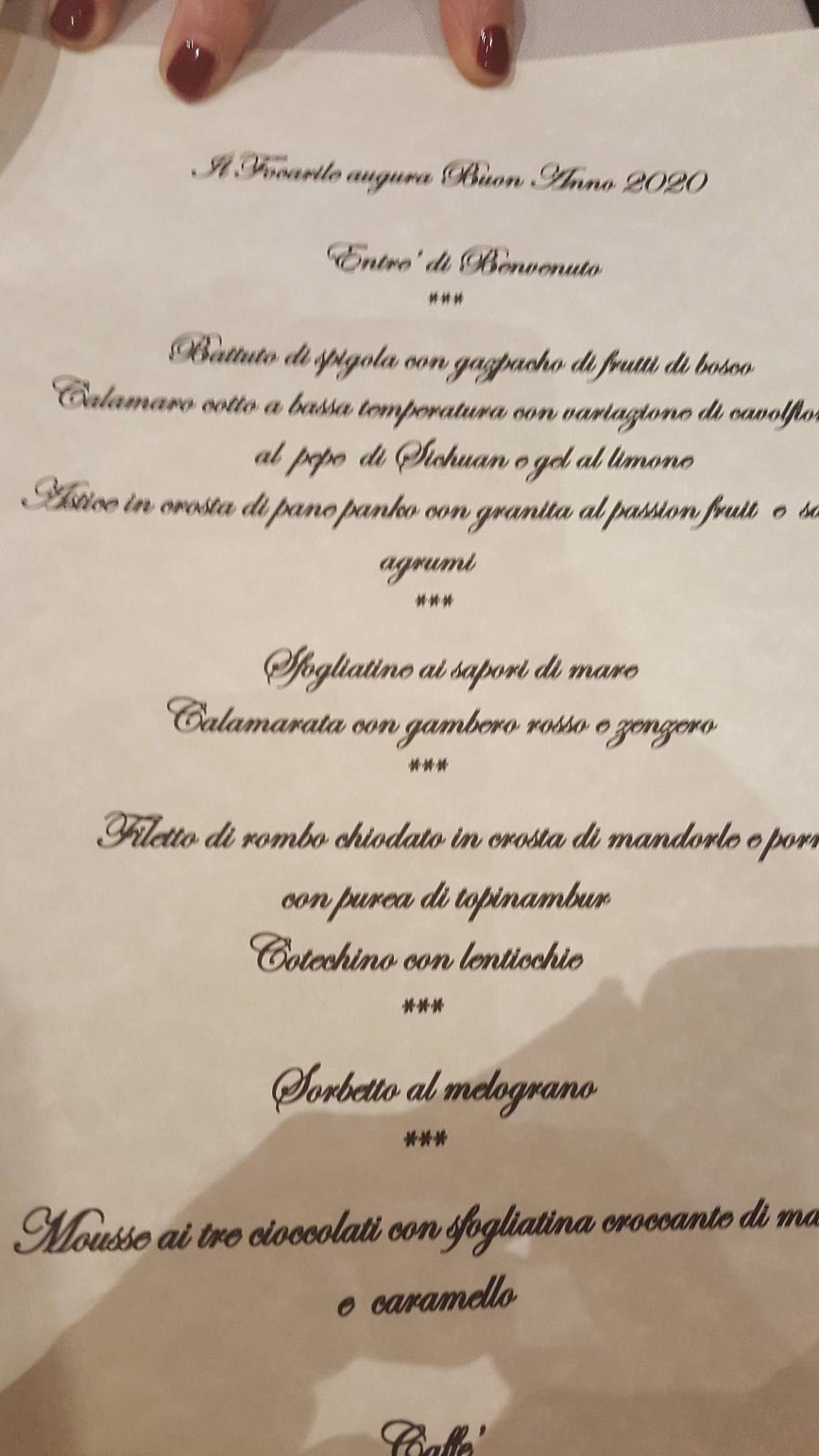 Menu di Il Focarile