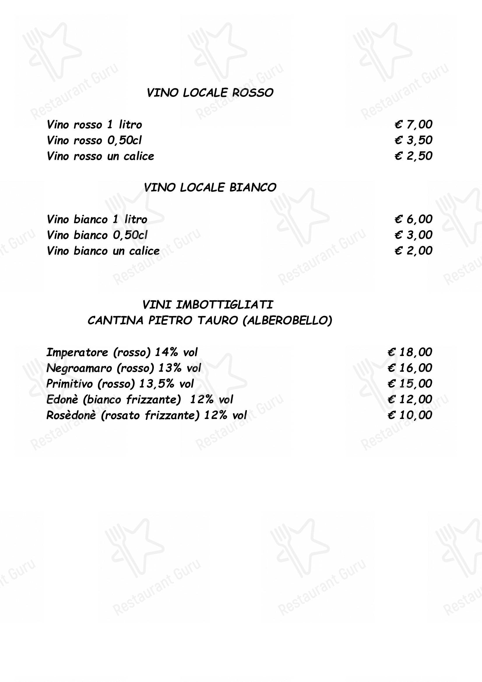 Menu per Il Fragno da Peppino ristorante