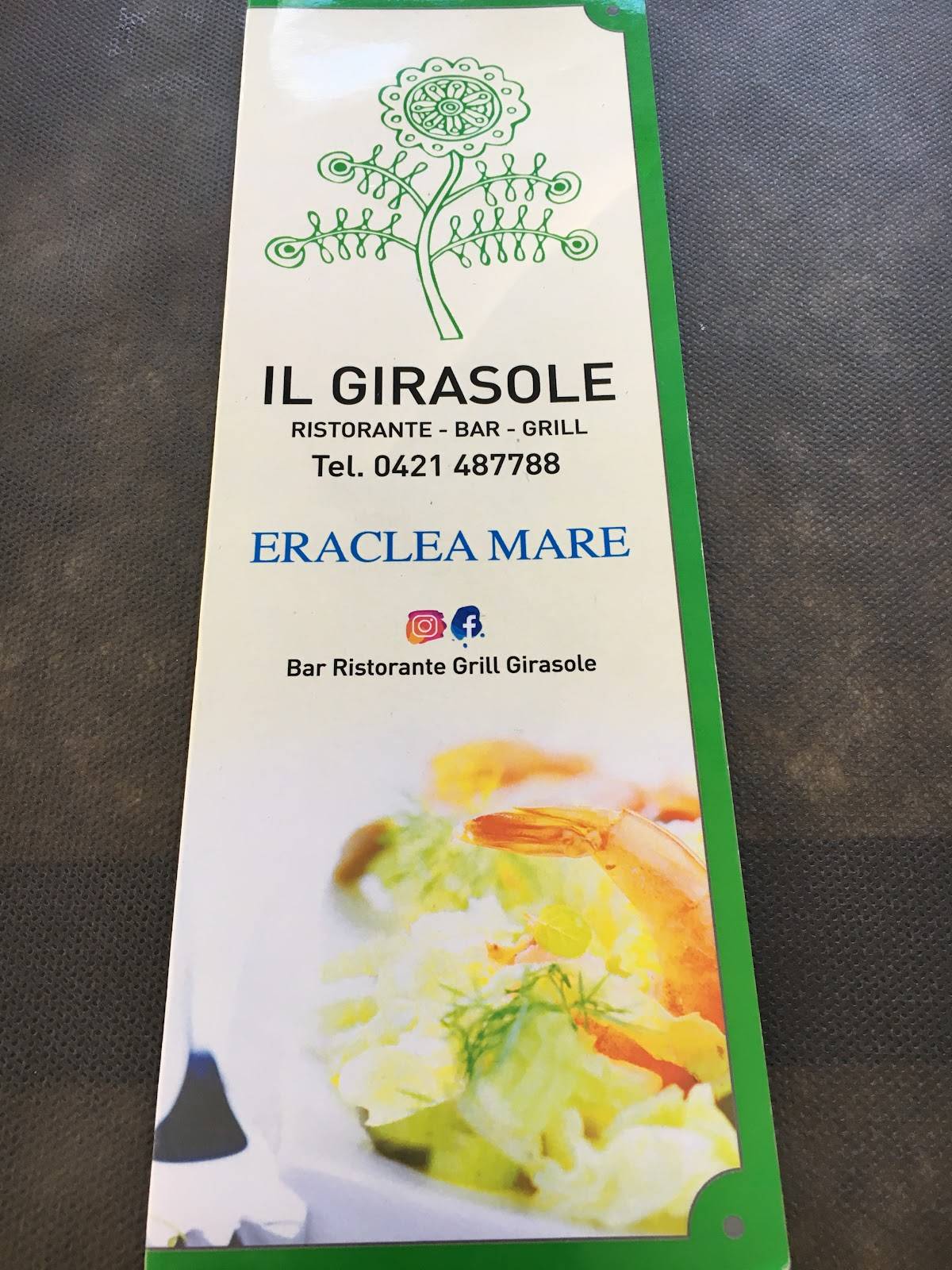 Menu di il Girasole Ristorante Bar 