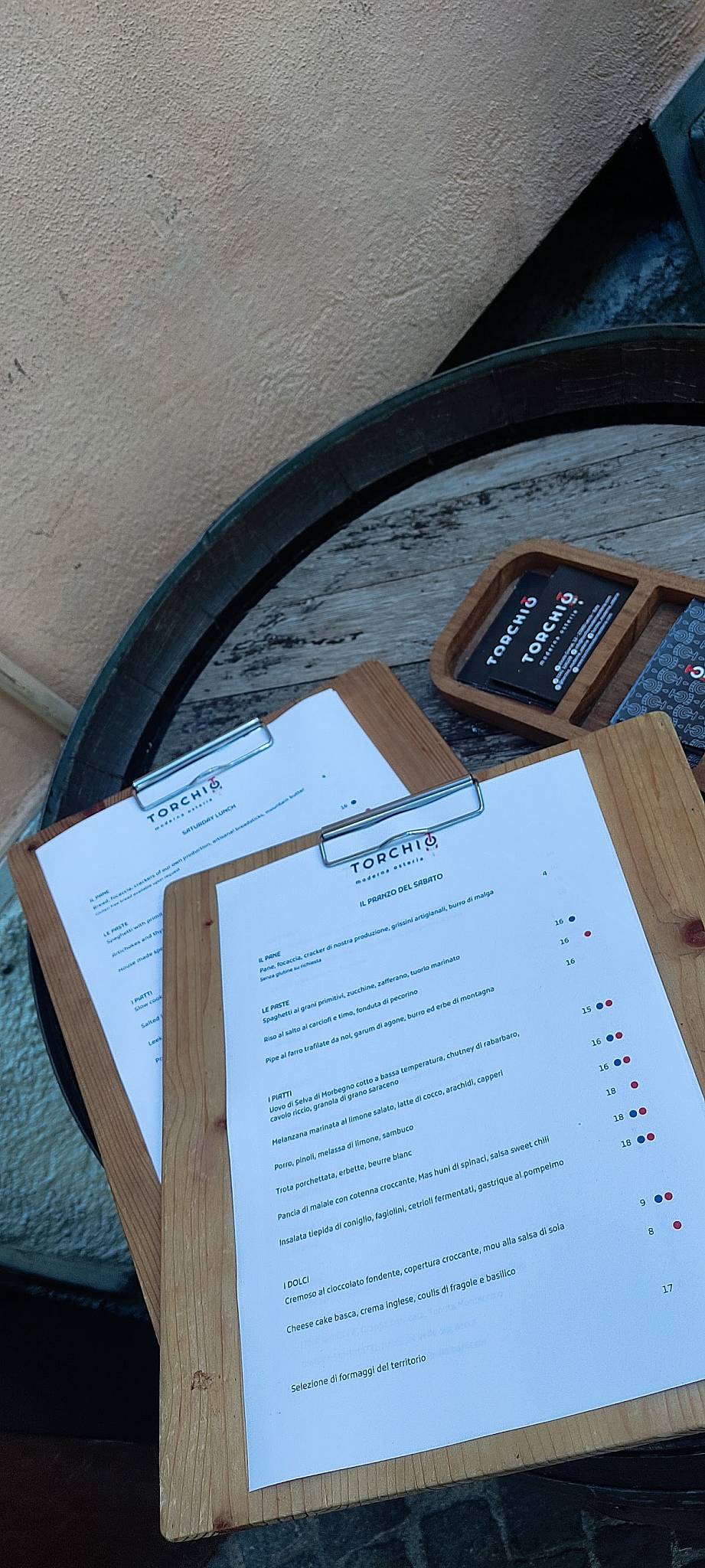 Menu di Torchio Moderna Osteria 