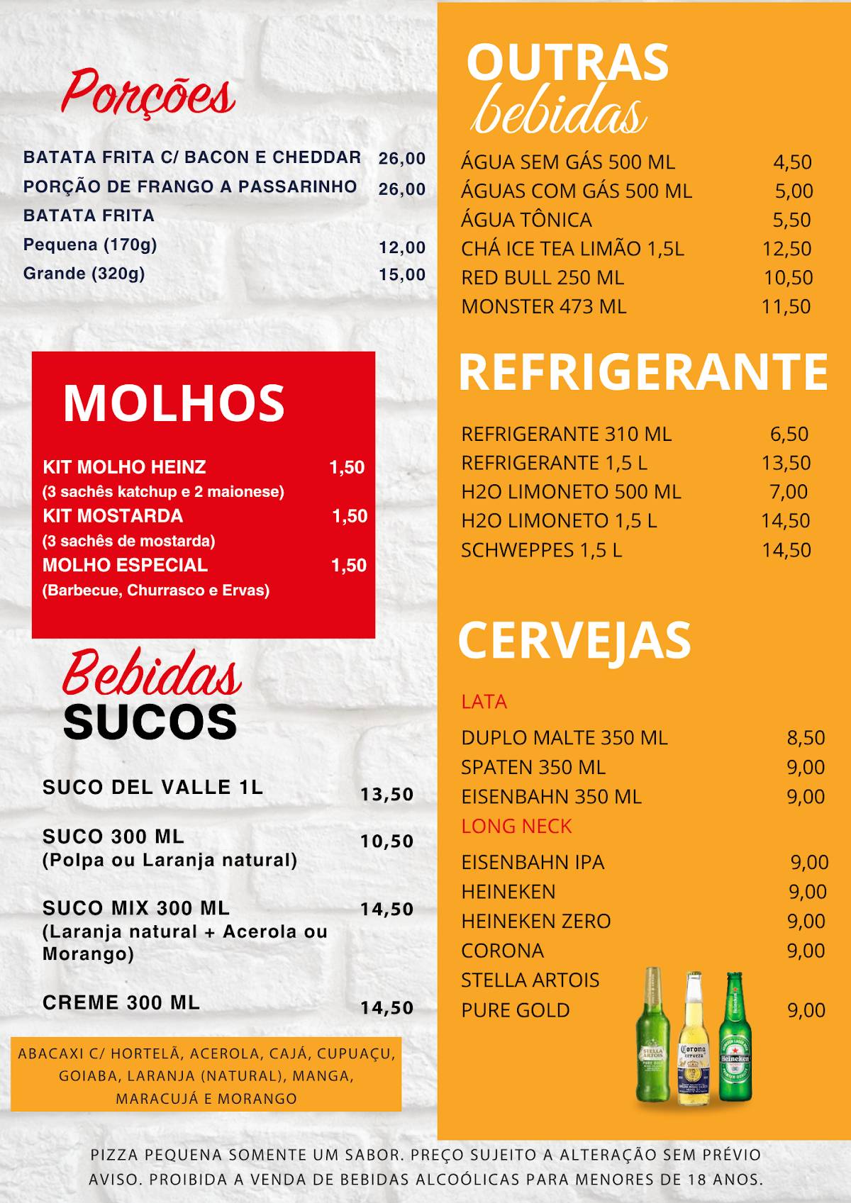 Império das Pizzas cardápio