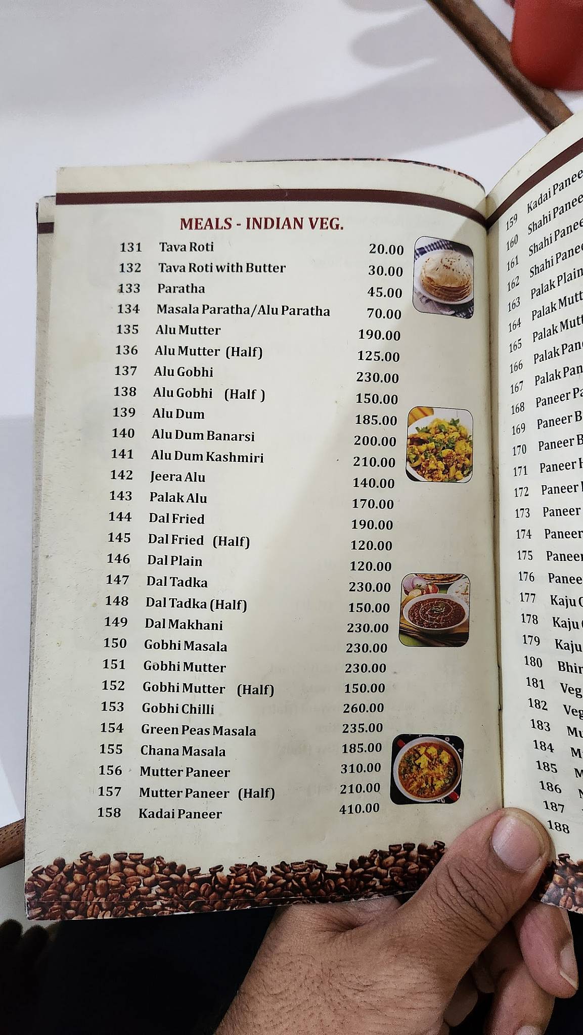 Indian Coffee House District court Indore menu