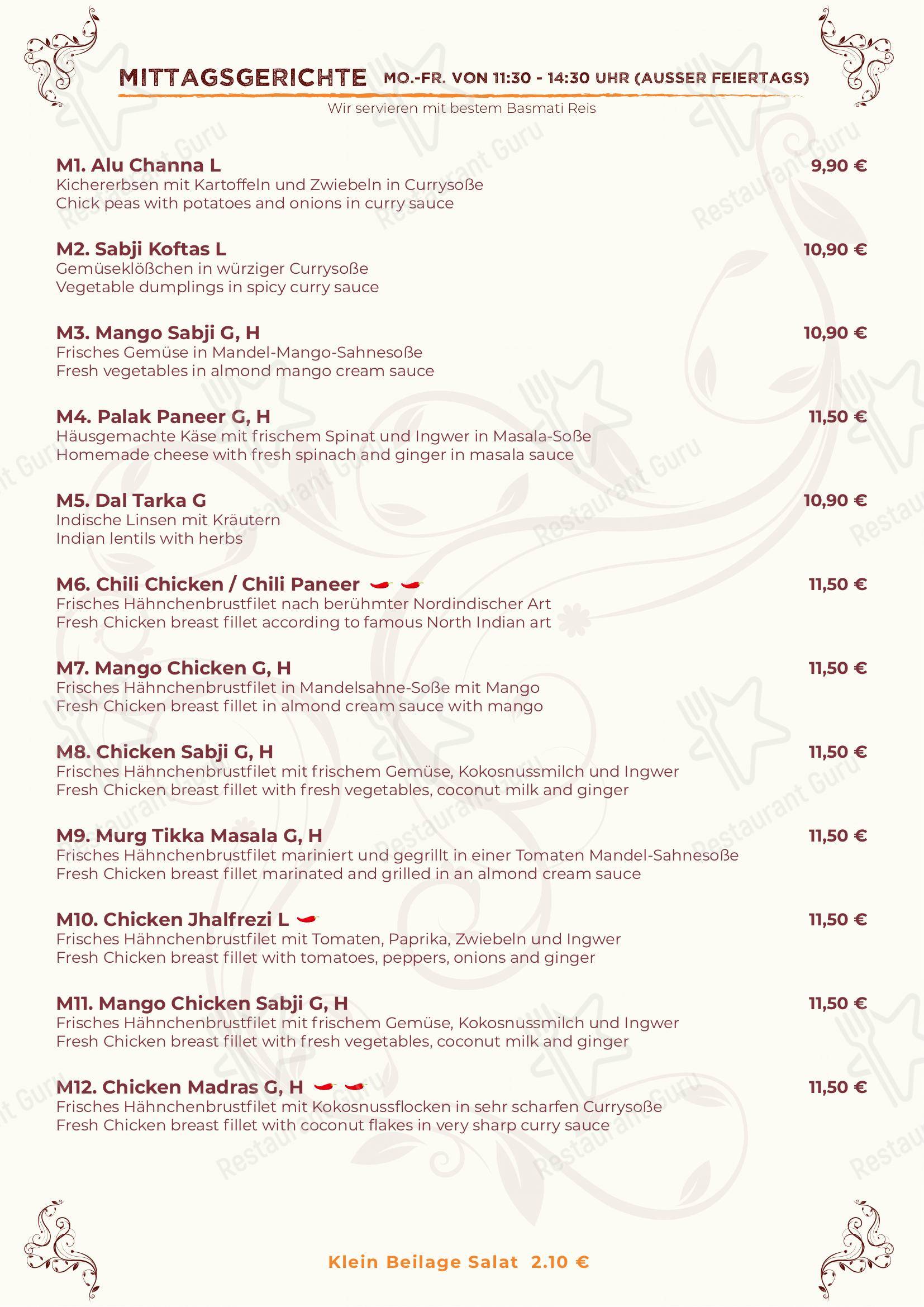 Indisches Spezialität Restaurant Shimla Germering dans Germering - Menu