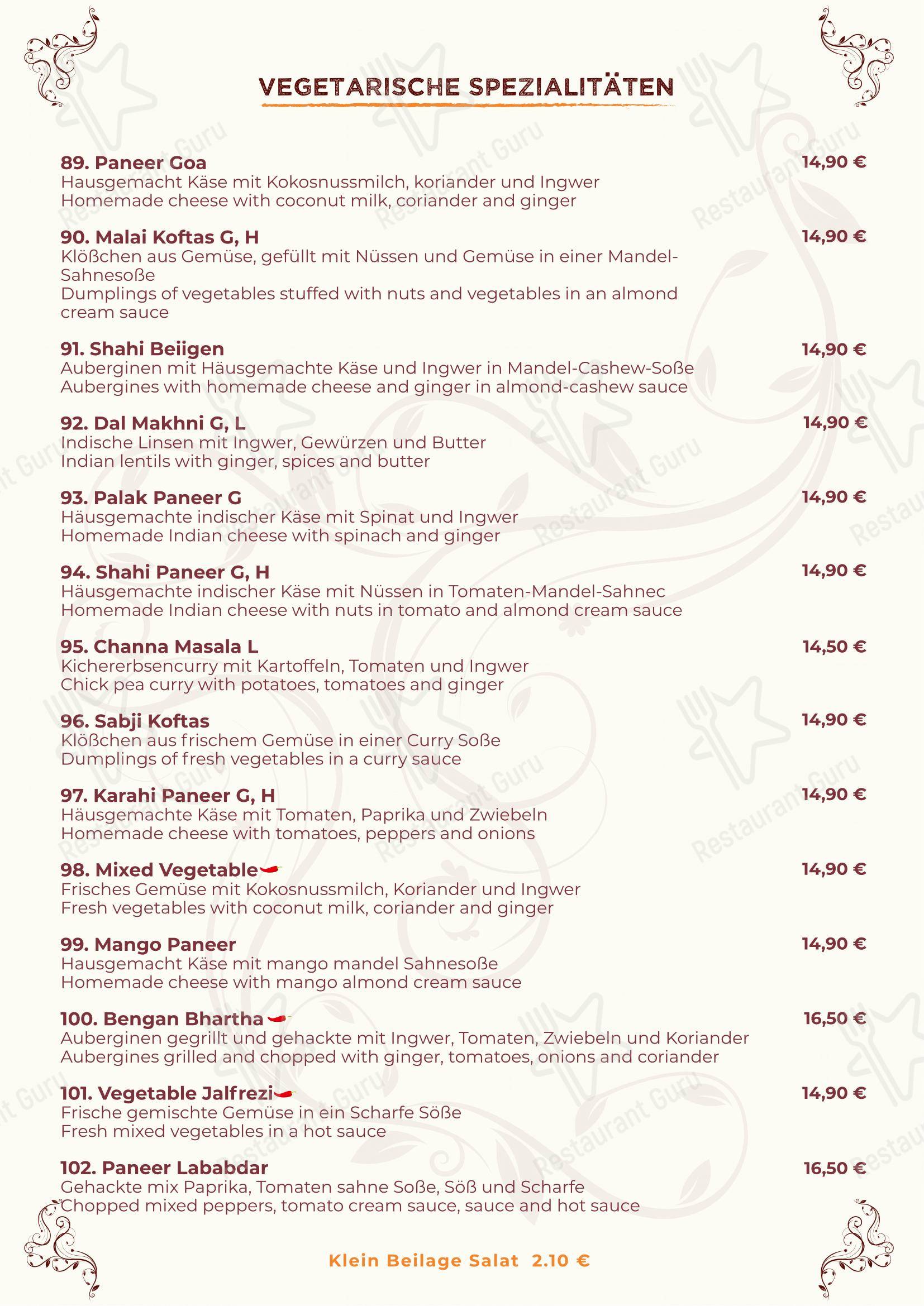 Indisches Spezialität Restaurant Shimla Germering dans Germering - Menu bar