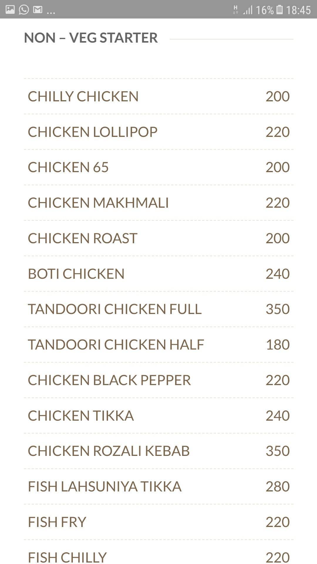 Boozer's Bar menu