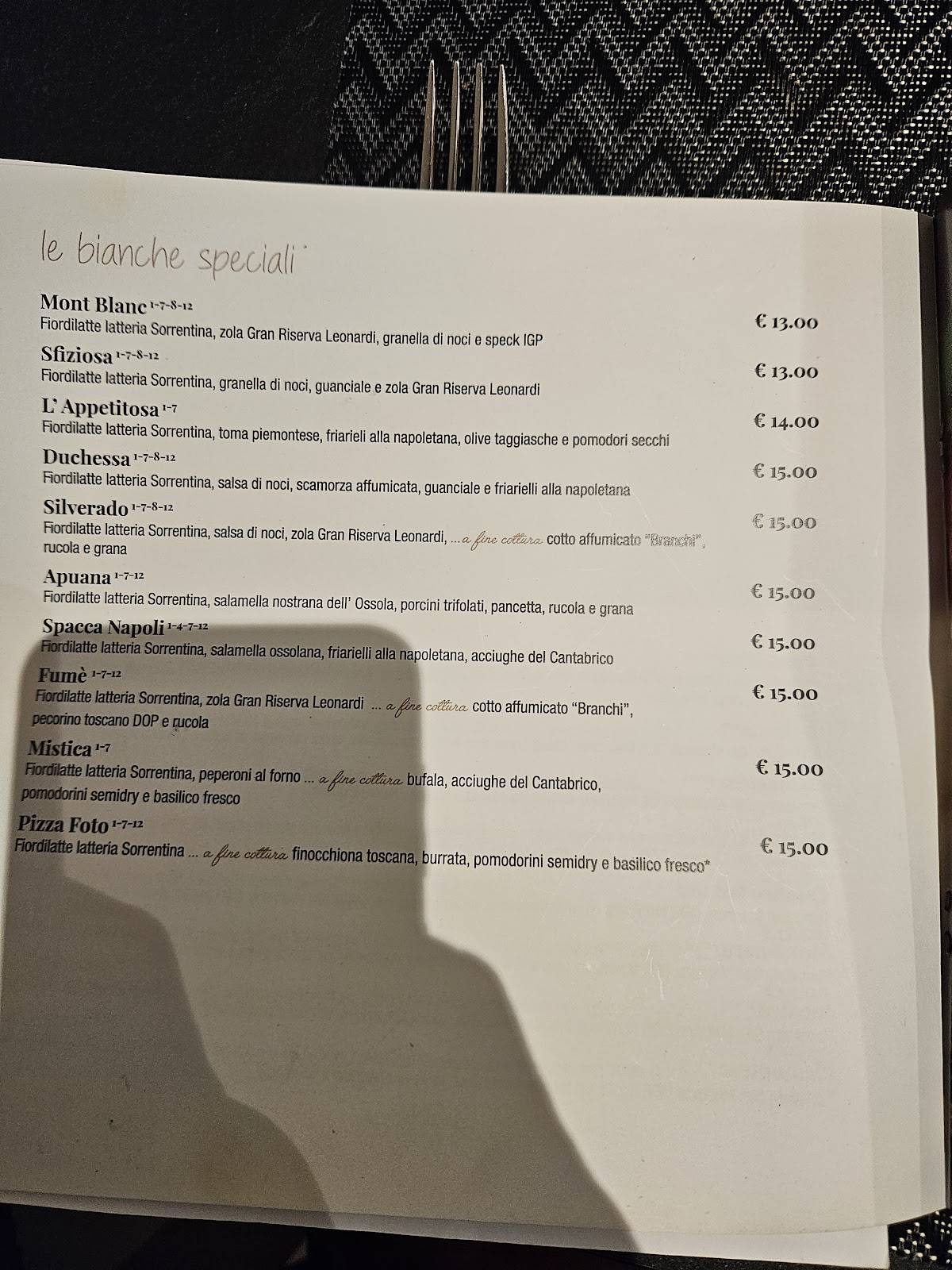 Menu di L'alchimista 