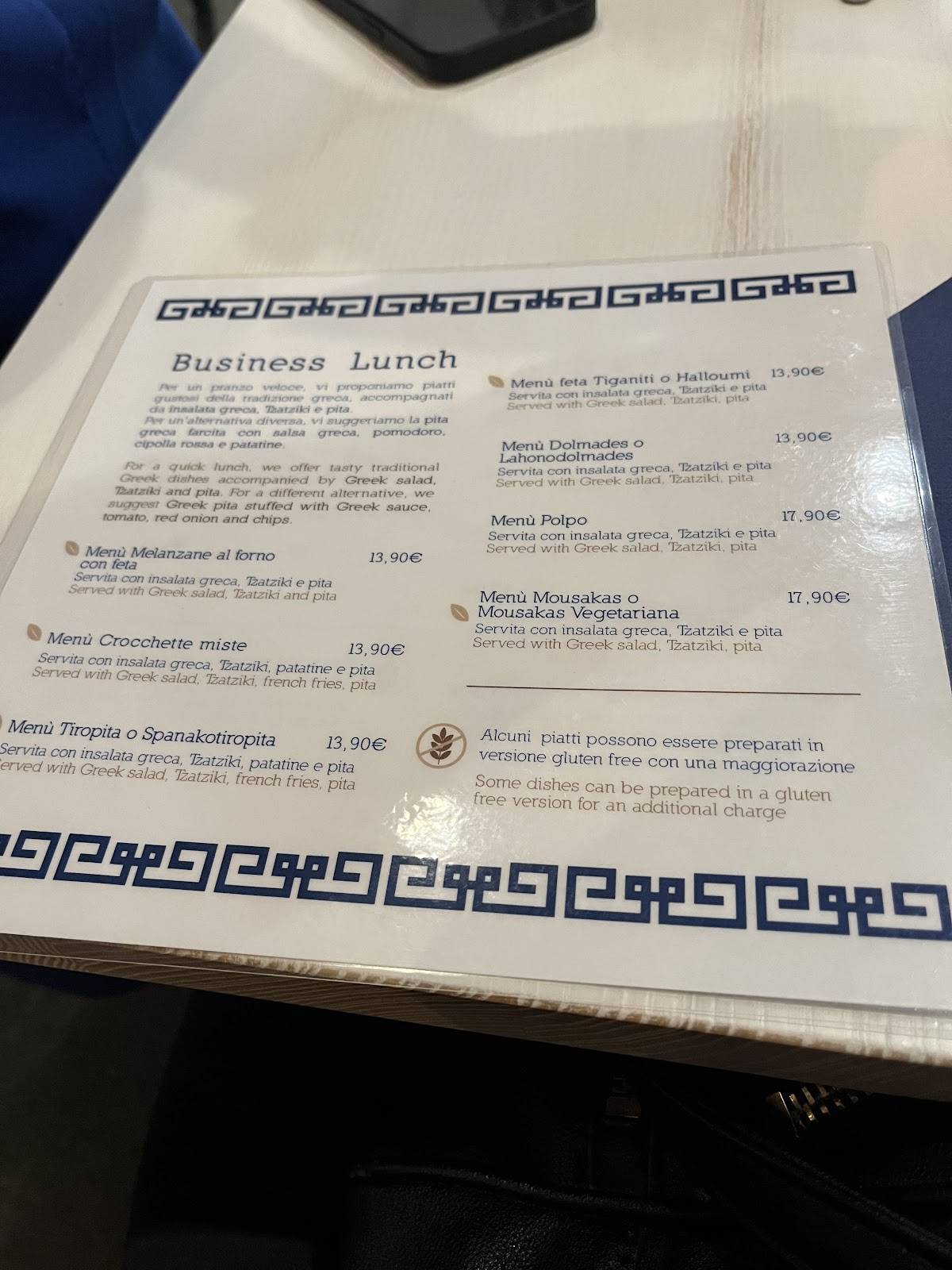 Menu di Ippokrates - Ristorante Greco 