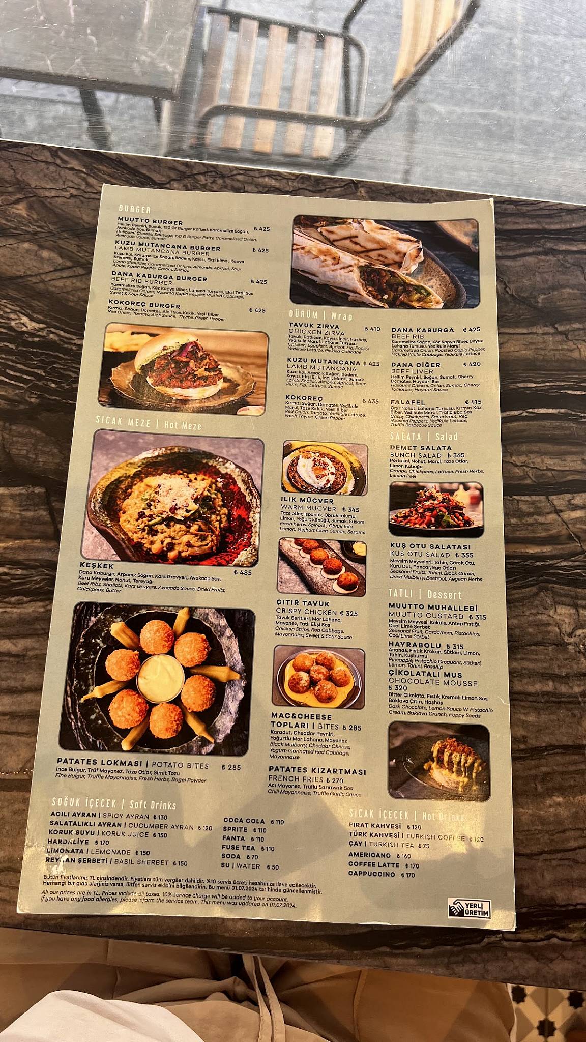 Menu de Muutto Street Food Moda