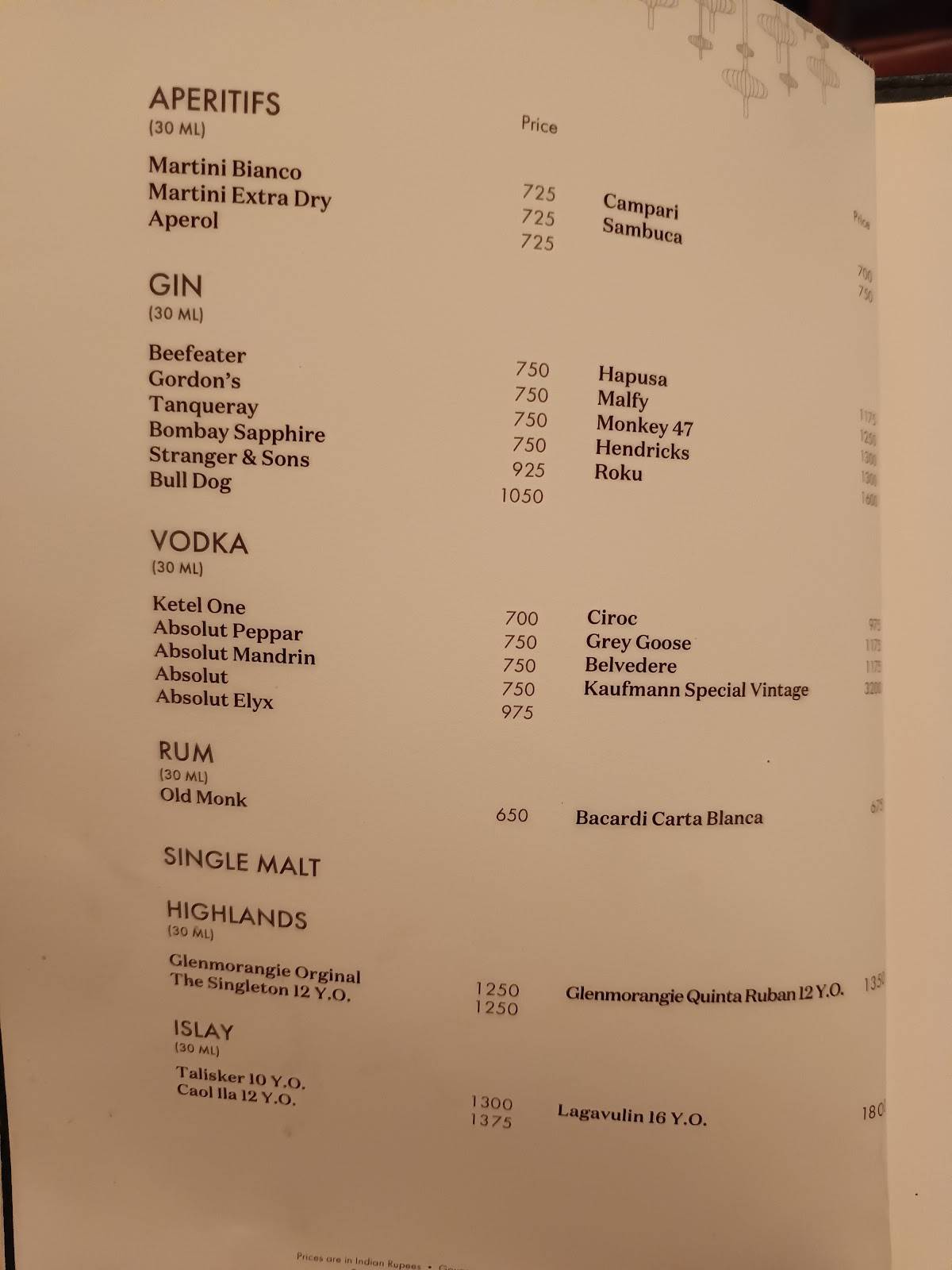 JW Cafe menu