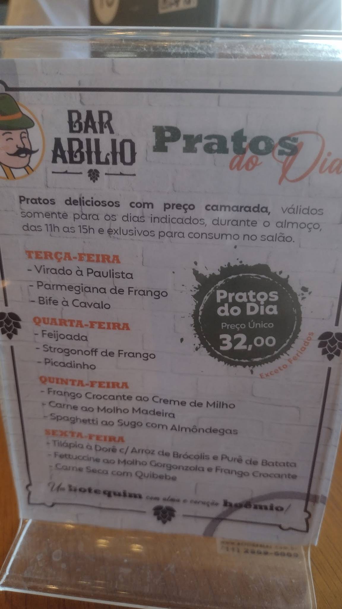 Bar Abilio Jacareí cardápio