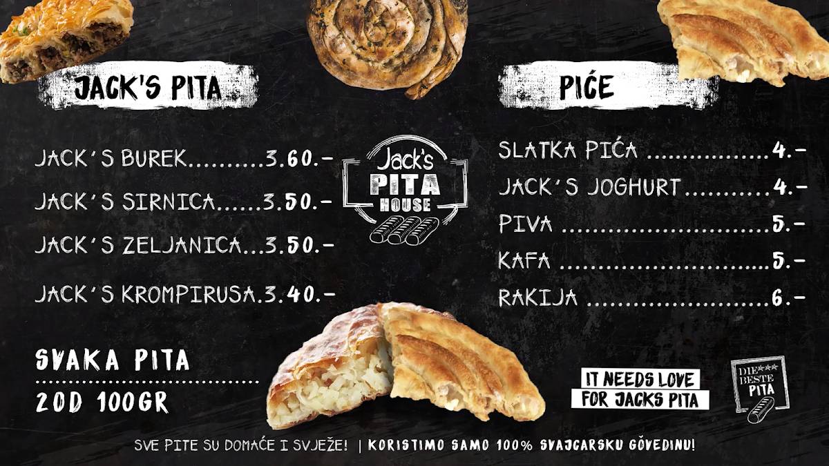 Menu di Jack's Pita House 