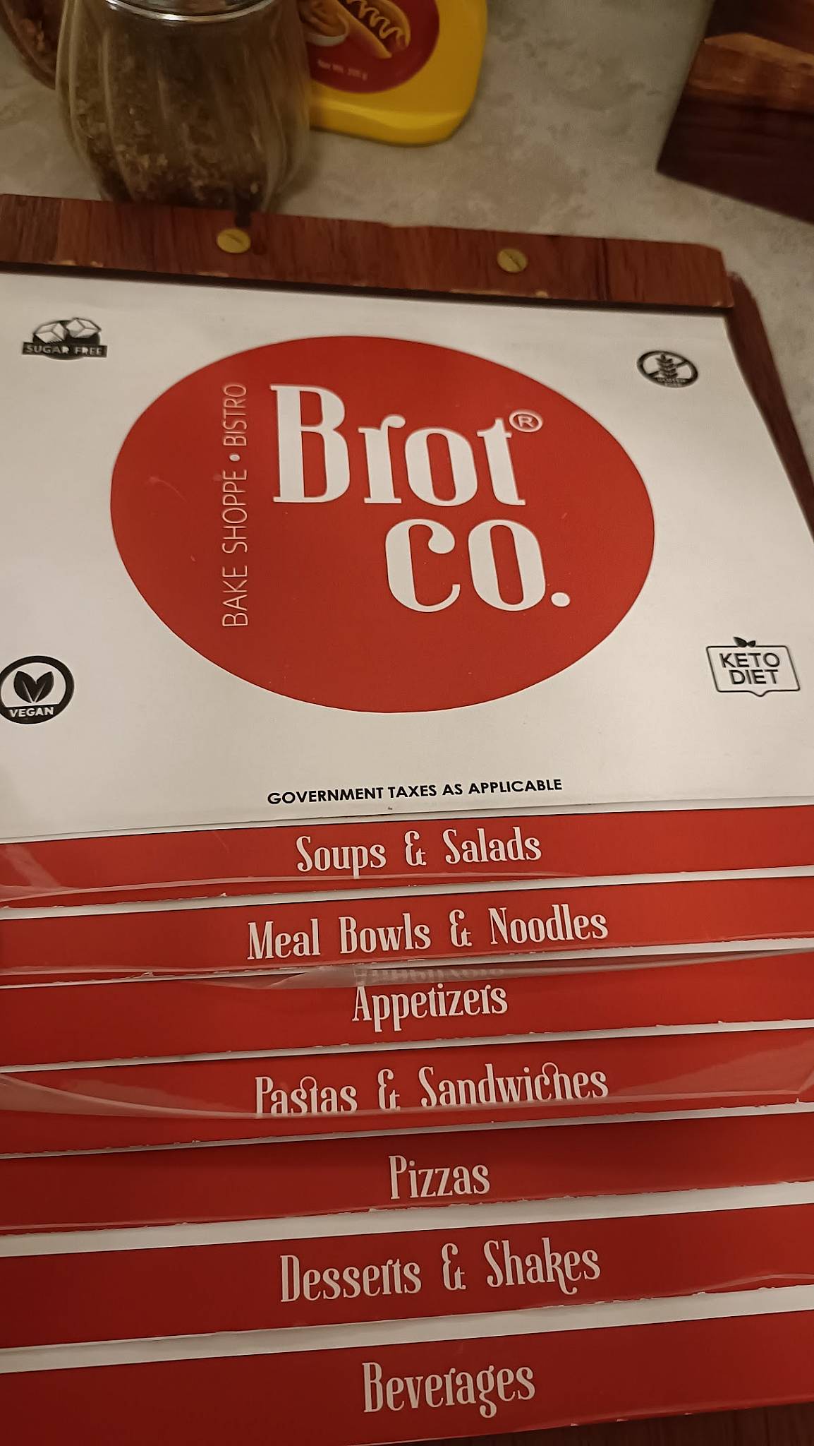 Brot Co. menu
