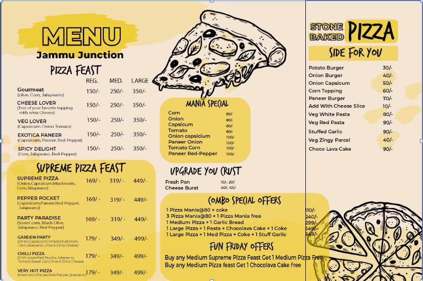 Jammu Pizza Junction menu