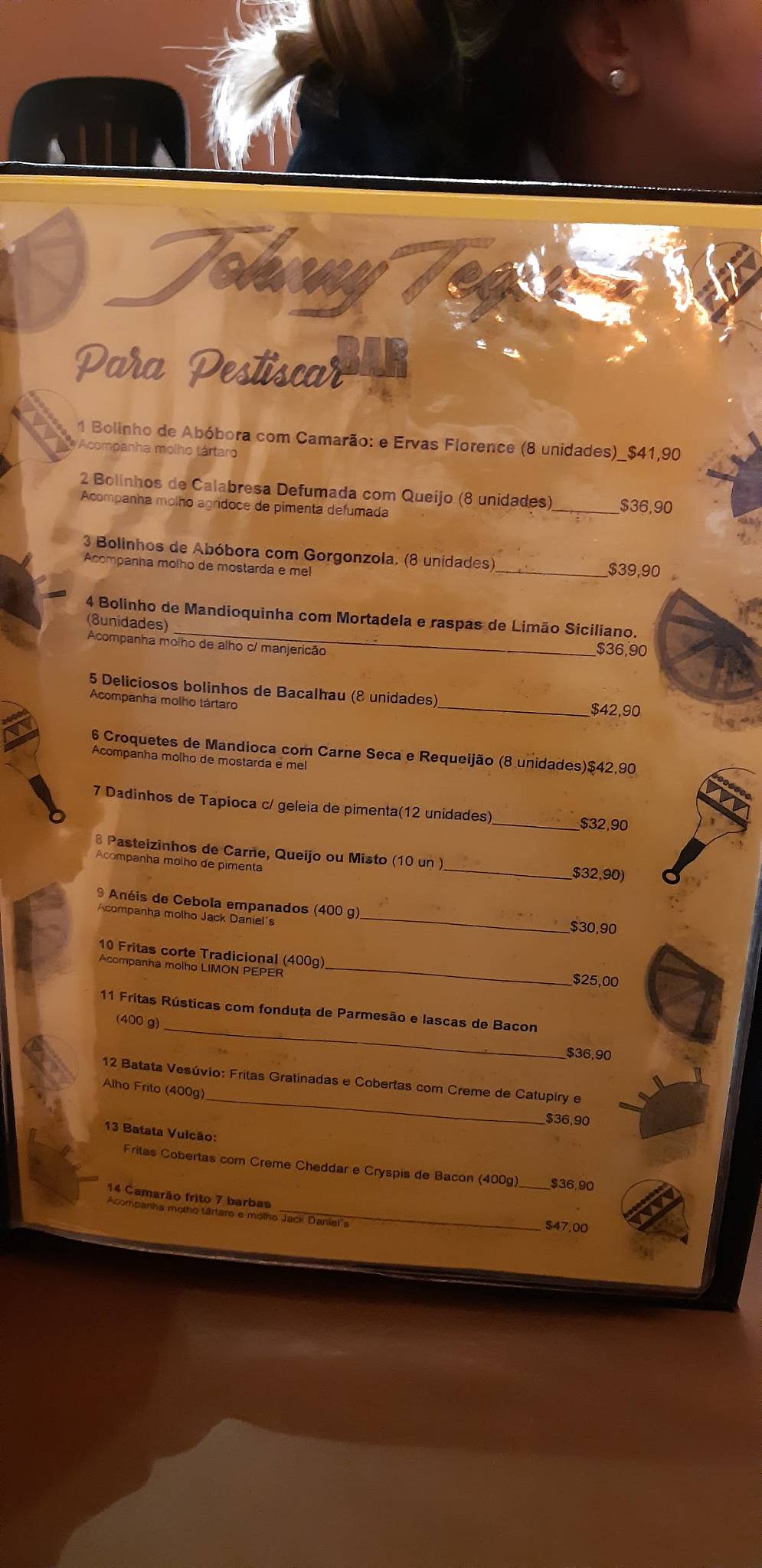 Menu em Johnny Tequila restaurante, Atibaia