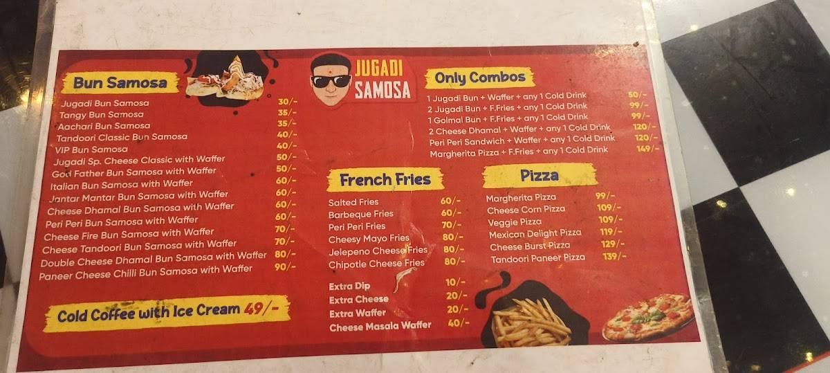 Jugadi samosa menu