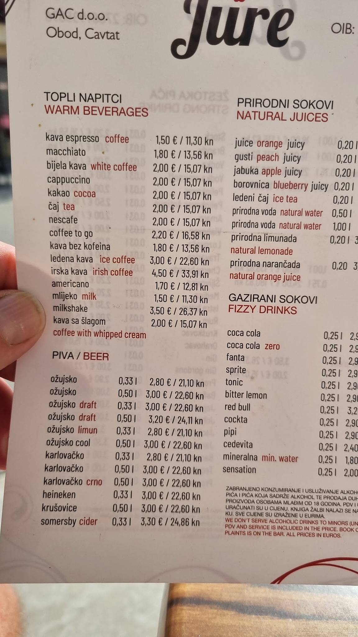 Menu di Jure 