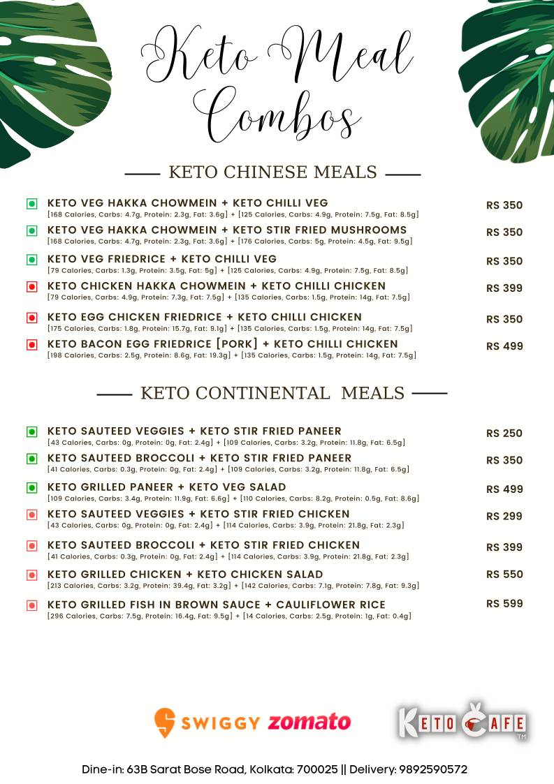 KETO CAFE menu