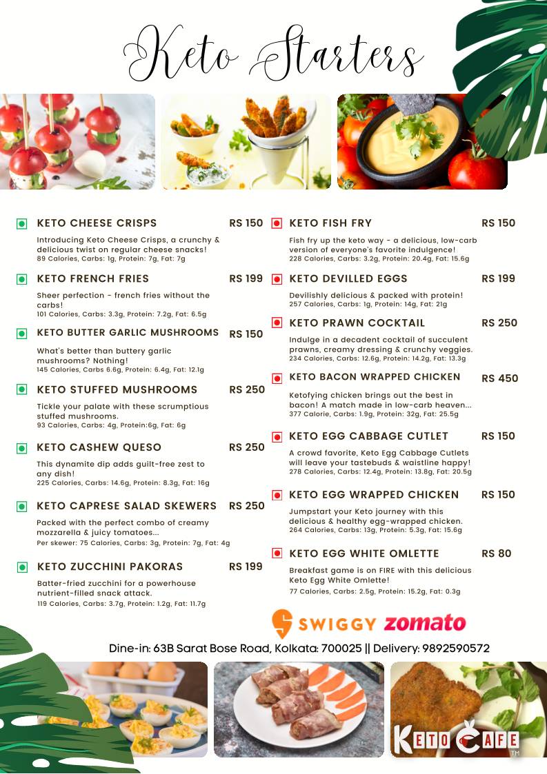 KETO CAFE menu