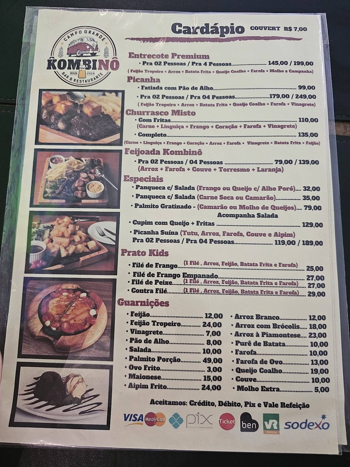 KOMBINÔ cardápio
