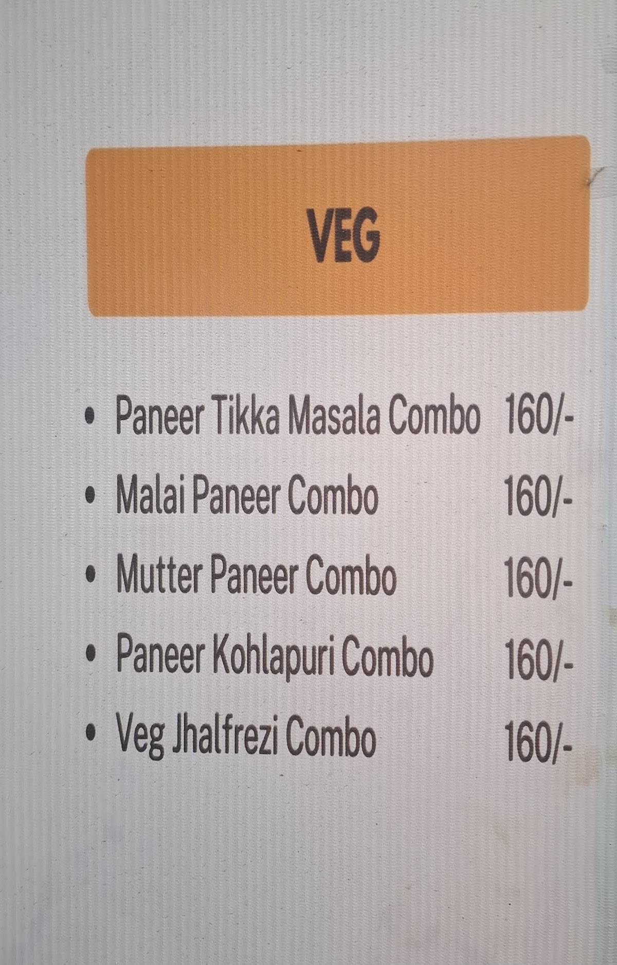 Kabir's menu