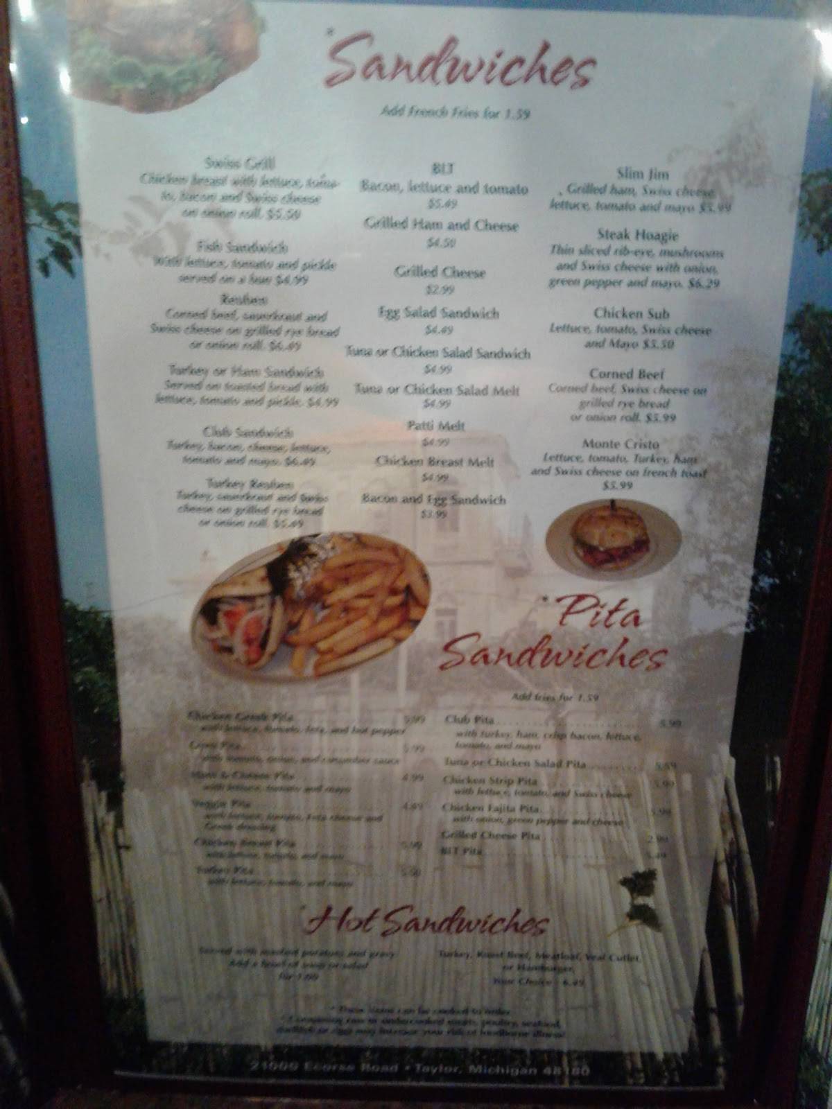 Menu at Kaceli’s Family Restaurant, Taylor