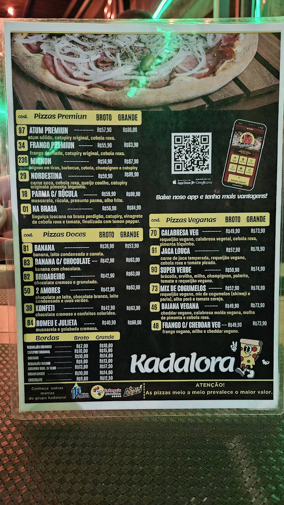 Kadalora Butantã cardápio