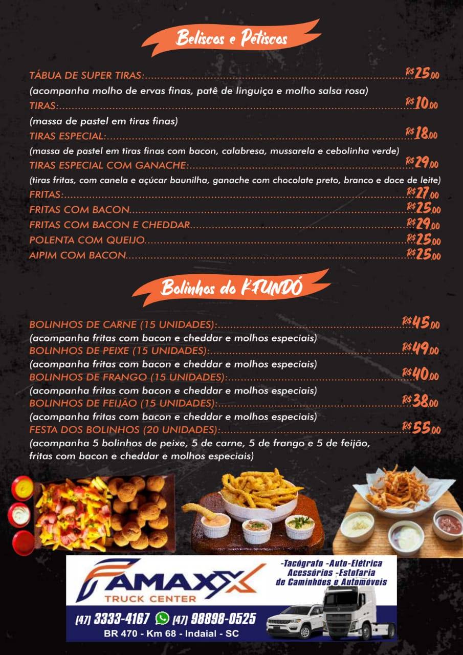 Kafundó Pastelaria Indaial cardápio