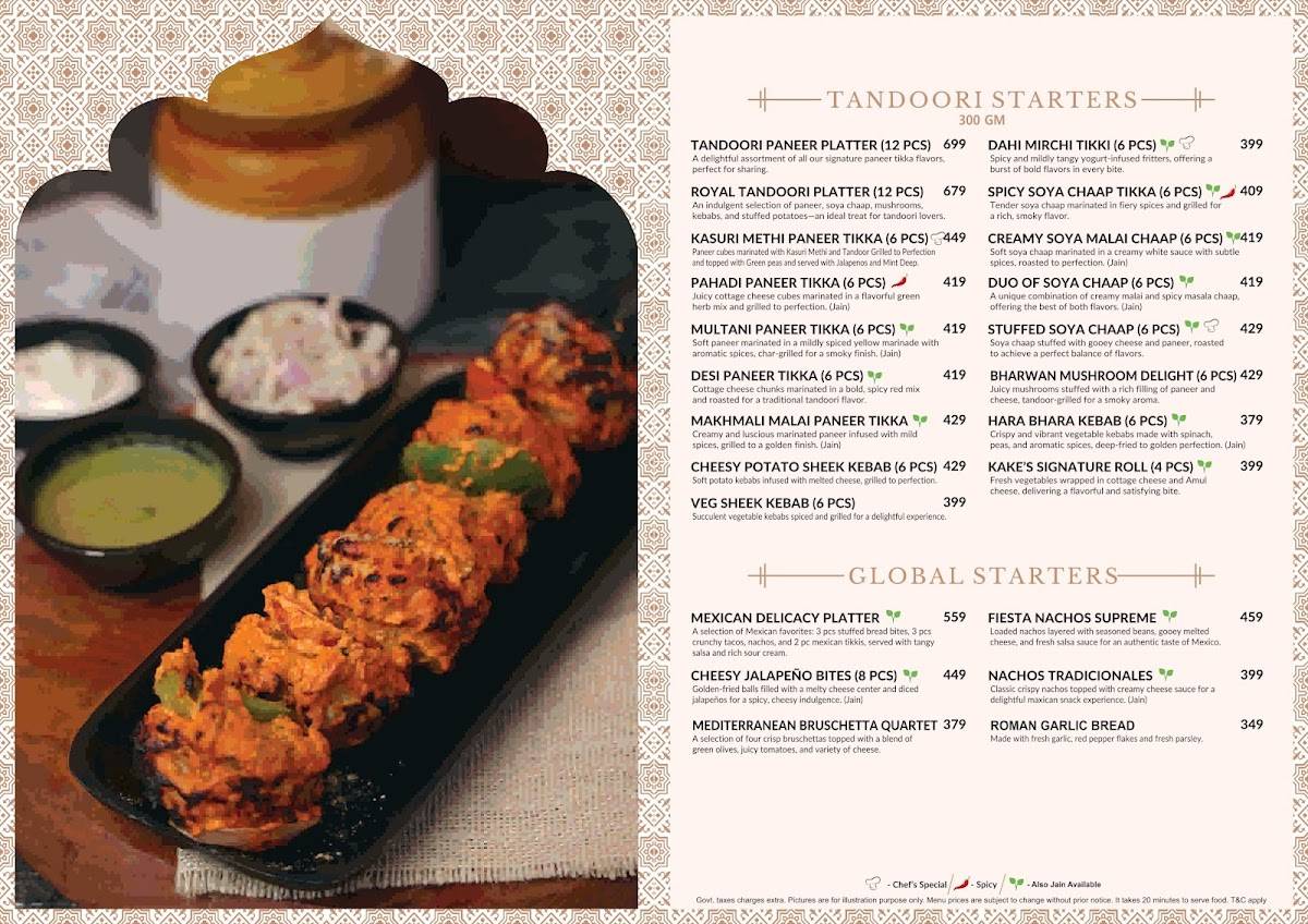 Kake Di Hatti - Gandhinagar menu