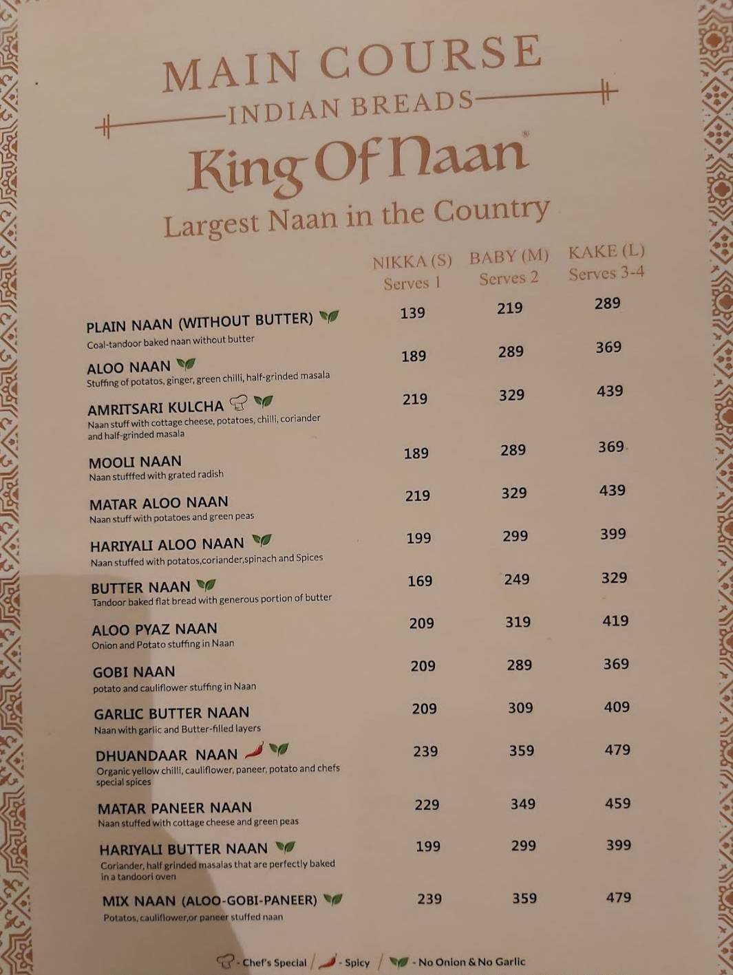 Kake Di Hatti Whitefield menu