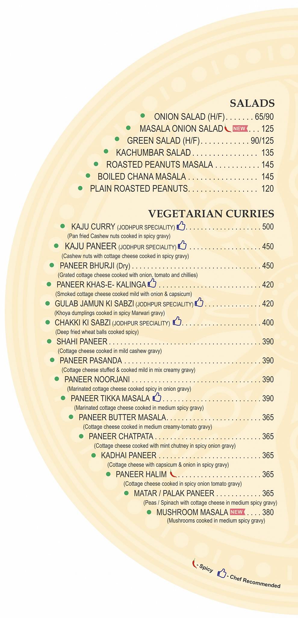 Kalinga Restaurant menu