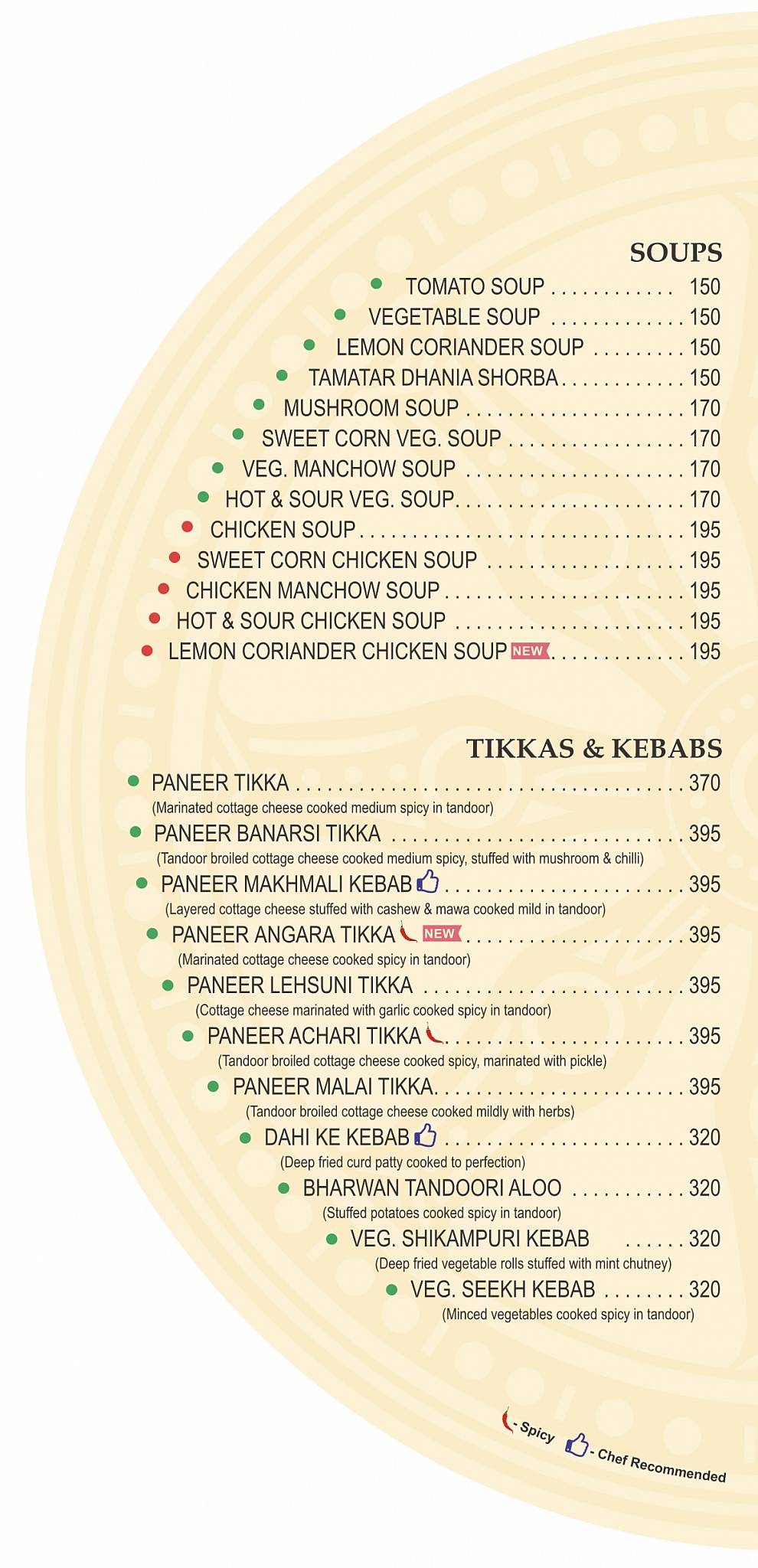 Kalinga Restaurant menu