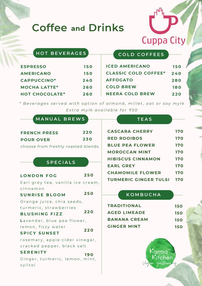 Karma Kitchen - vegan gastronomy menu