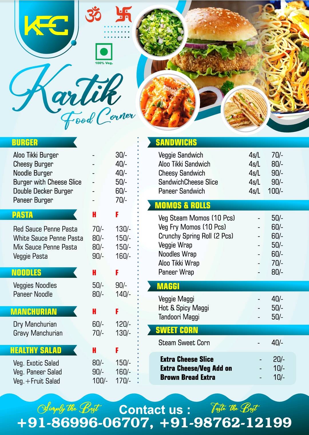 Kartik Food Corner (Kfc) menu