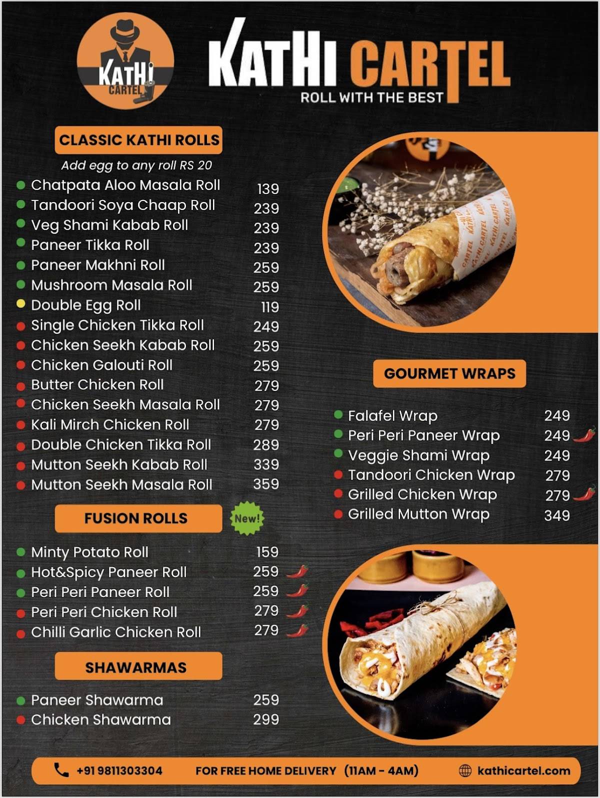 Kathi Cartel menu