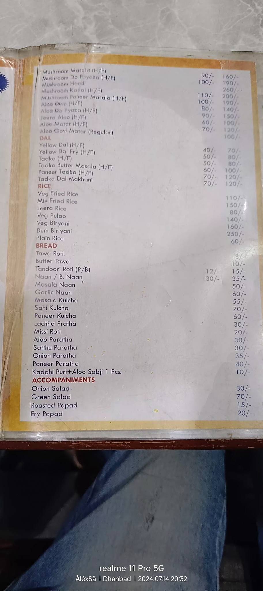 Apni Dhani - Pure Vegetarian Restaurant menu