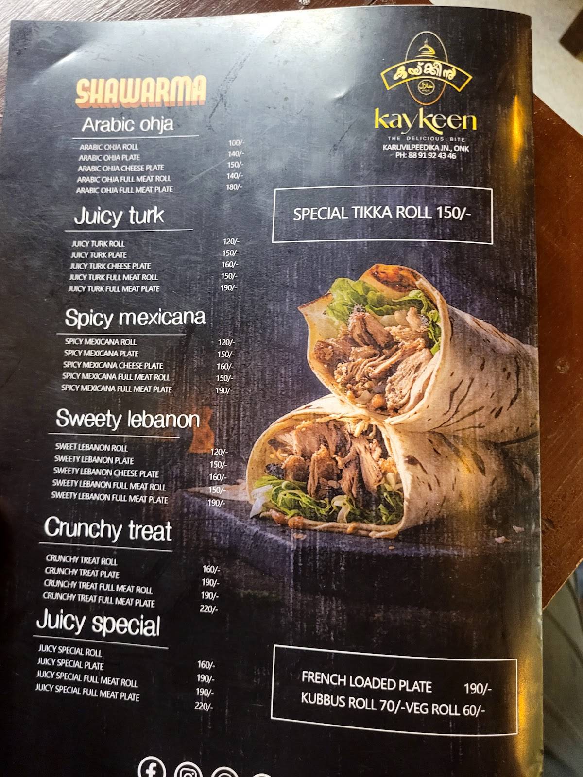 Kaykeen menu