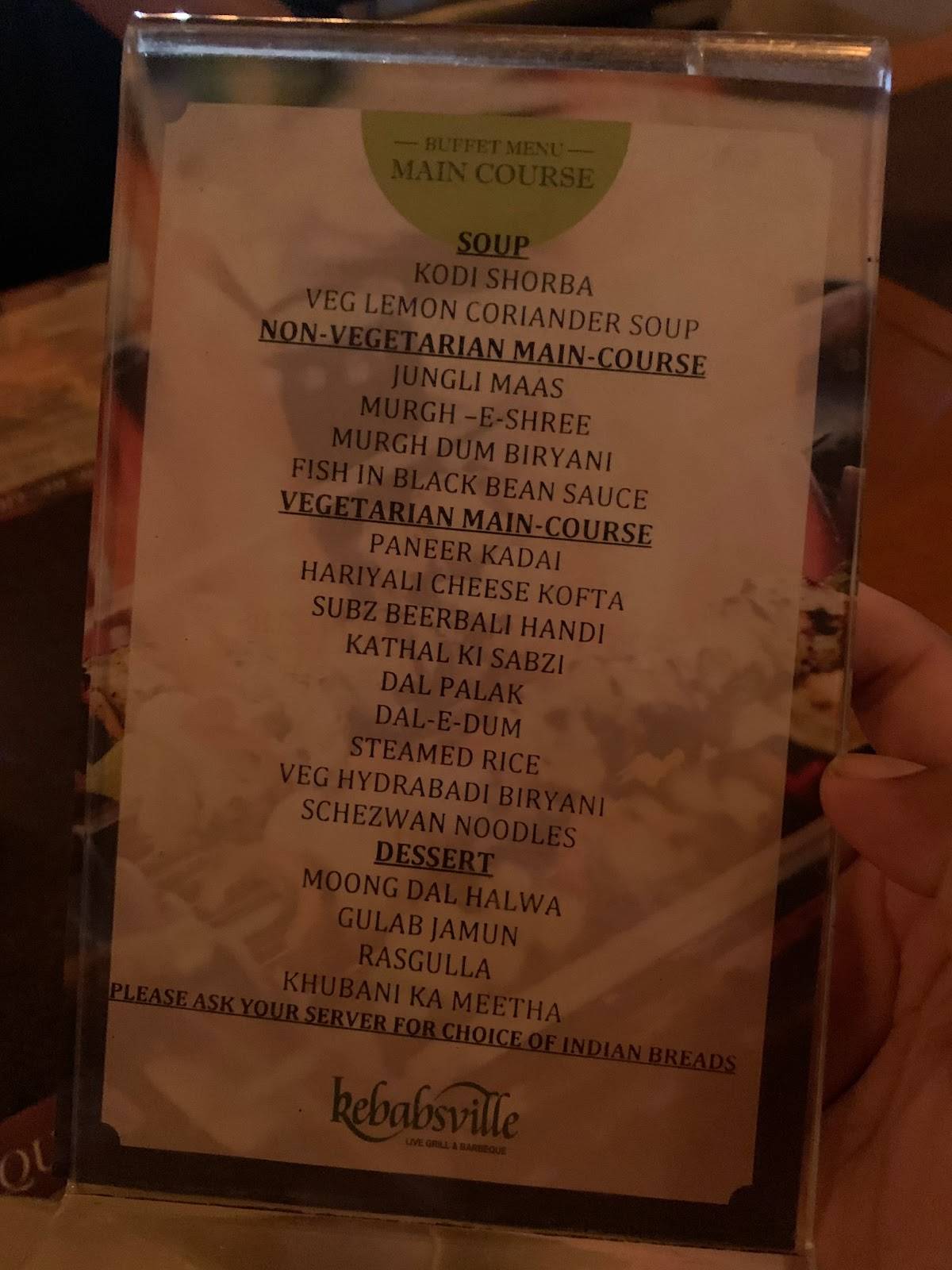Kebabs Ville menu