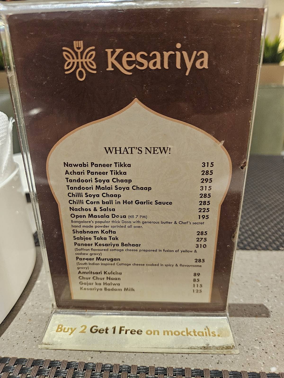 Kesariya - PURE VEG RESTAURANT menu