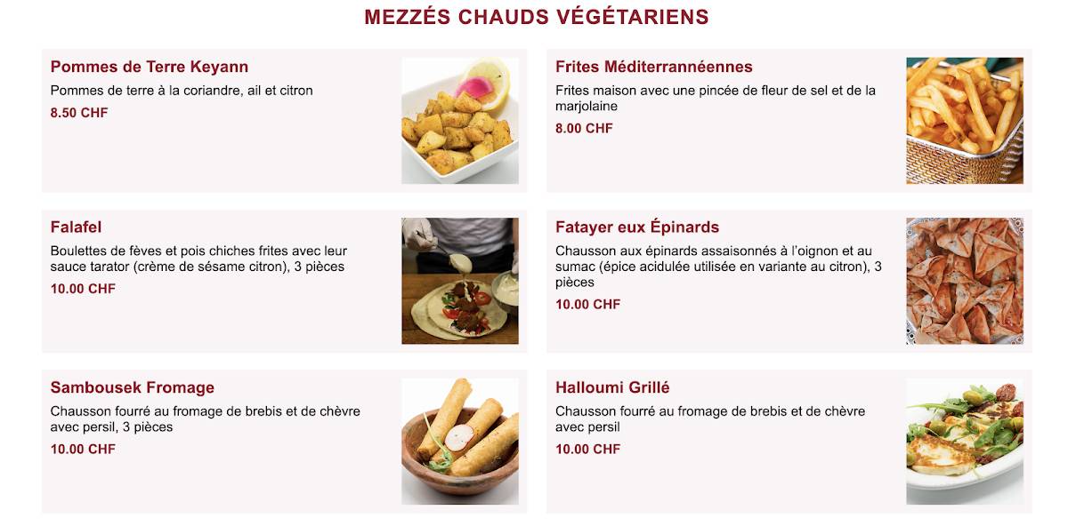 Menu di Keyann Lebanese café 