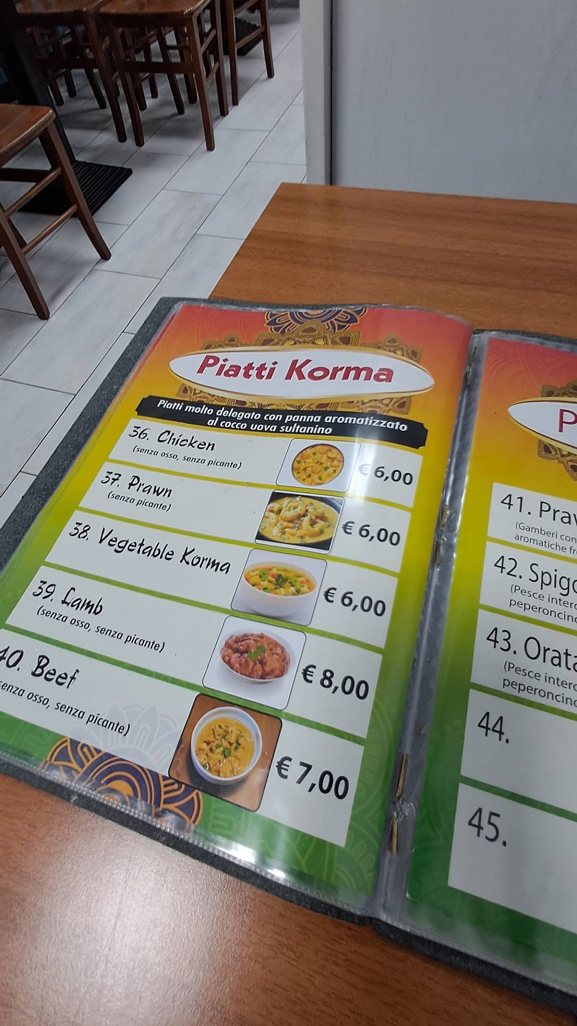 Menu di Khan 