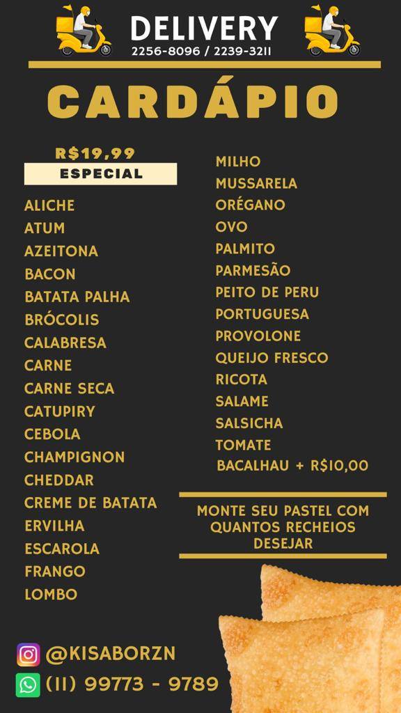 Ki Sabor Pastelaria - Santana cardápio