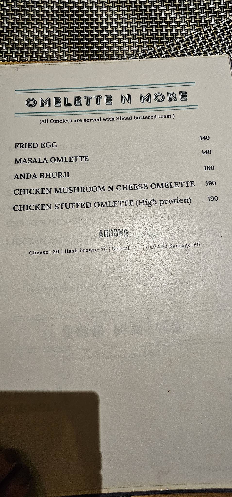 Akki's Bistro menu