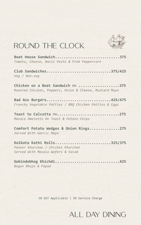 Bridge Bistro Bar menu