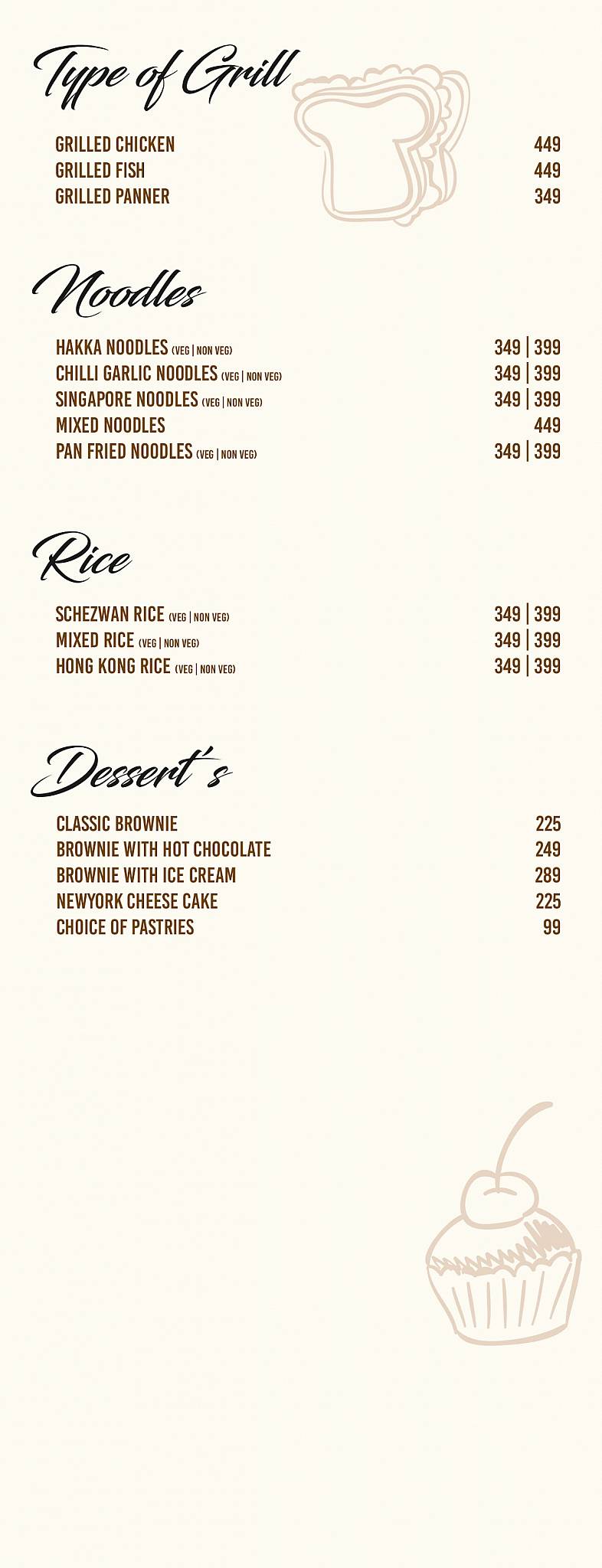 Firangi Cafe menu