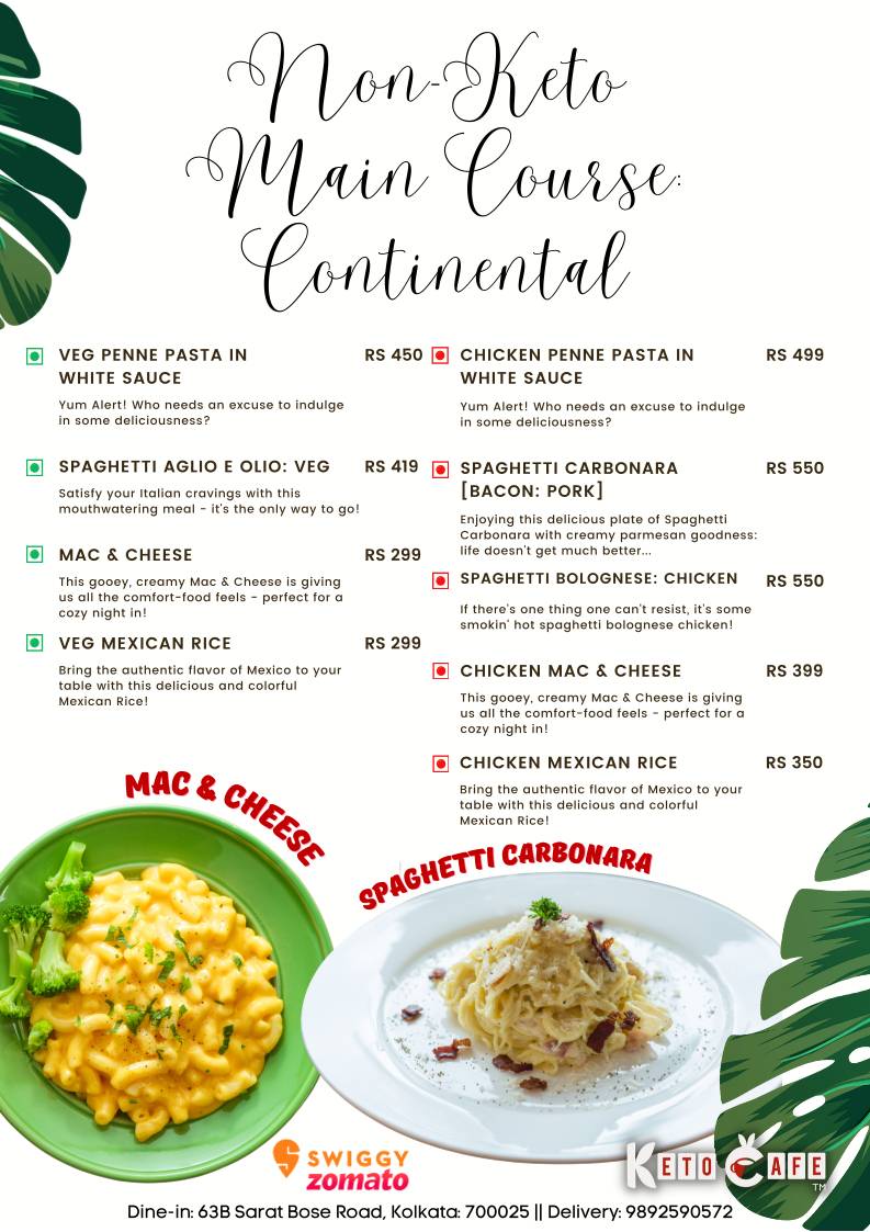 KETO CAFE menu