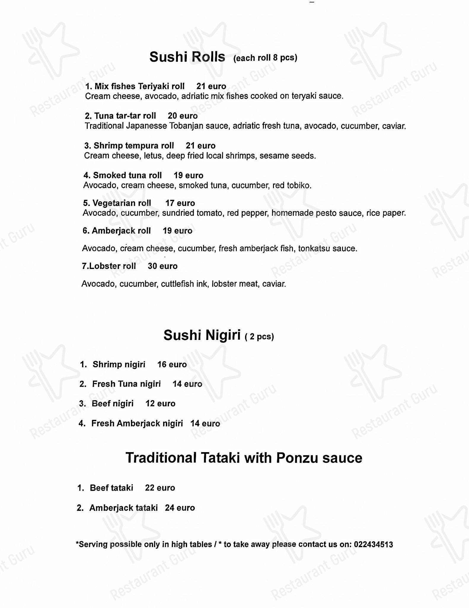 Menu di Konoba Boba 