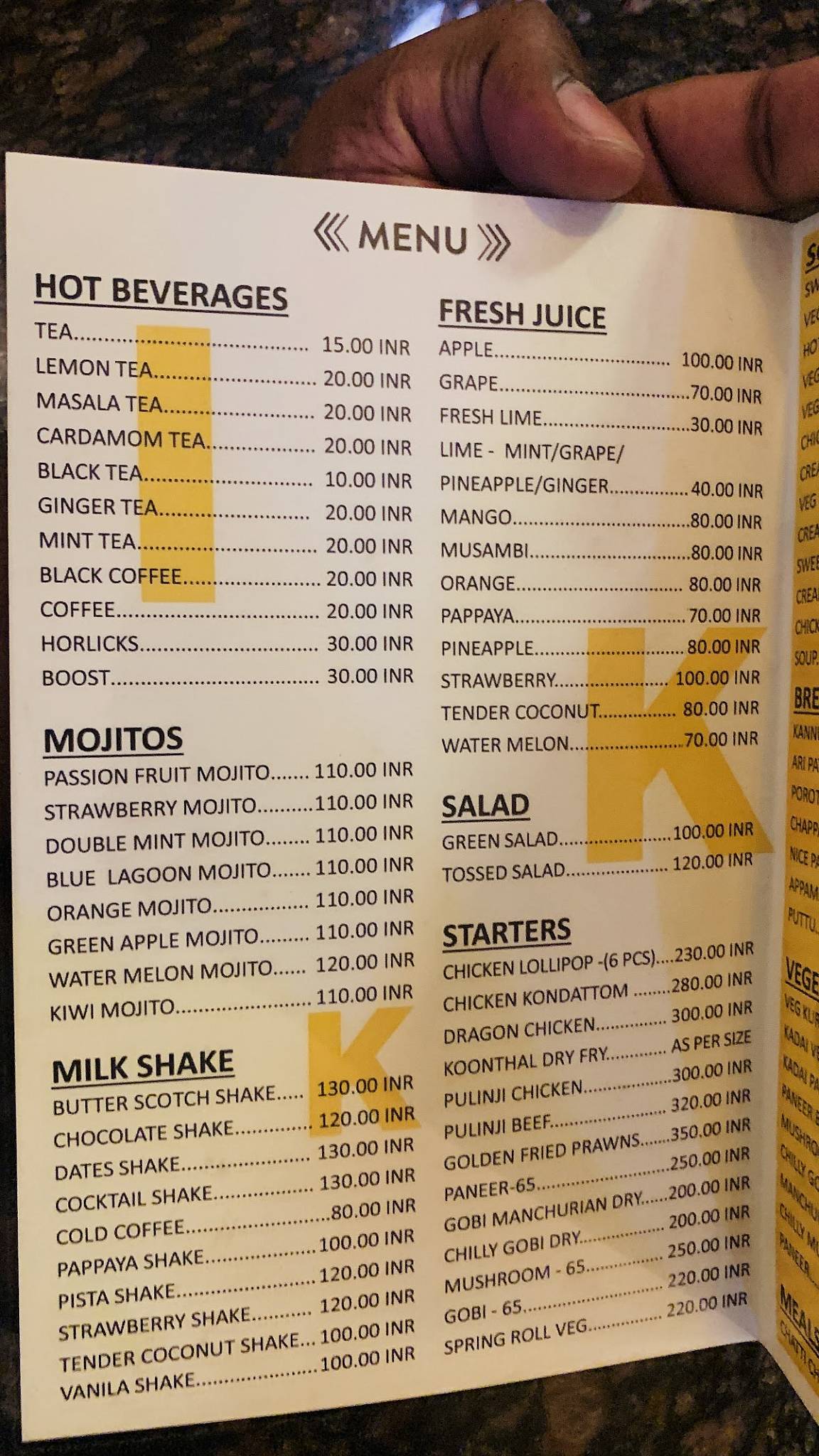 Ikkayees menu