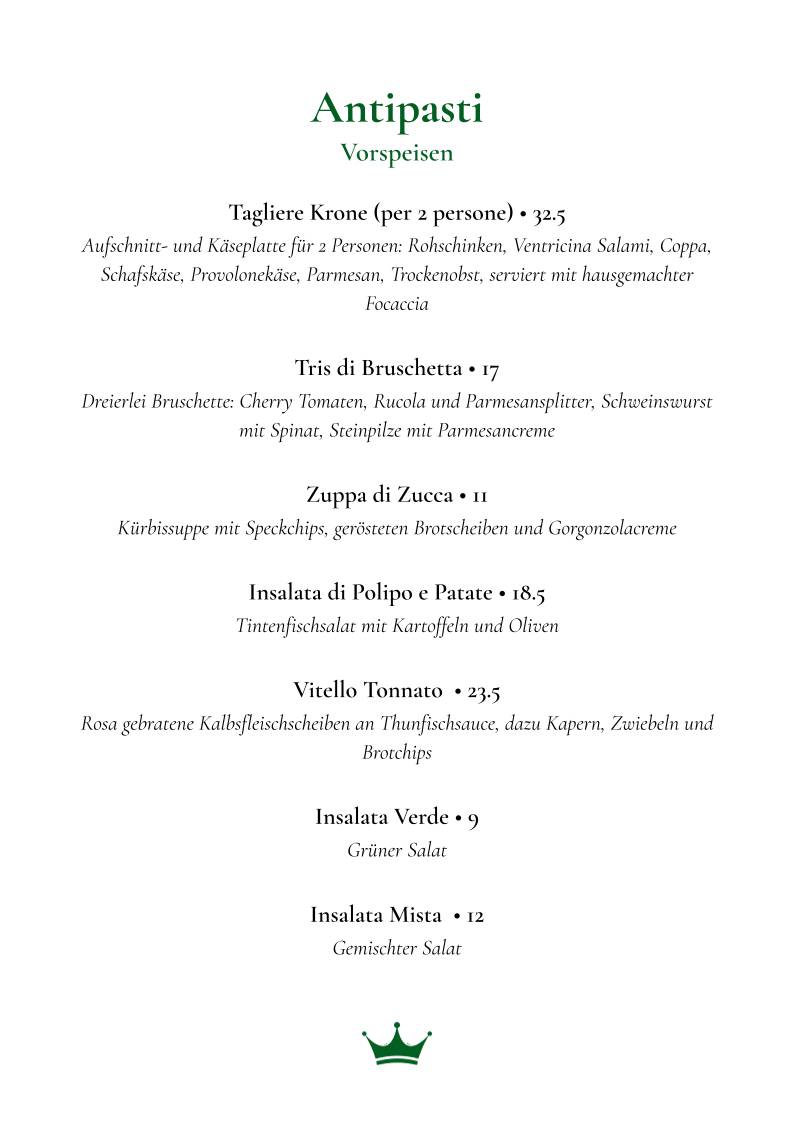 Menu di Krone 
